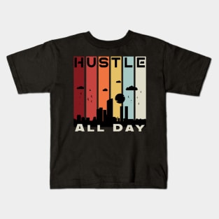 Hustle All Day Vintage Retro Business Kids T-Shirt